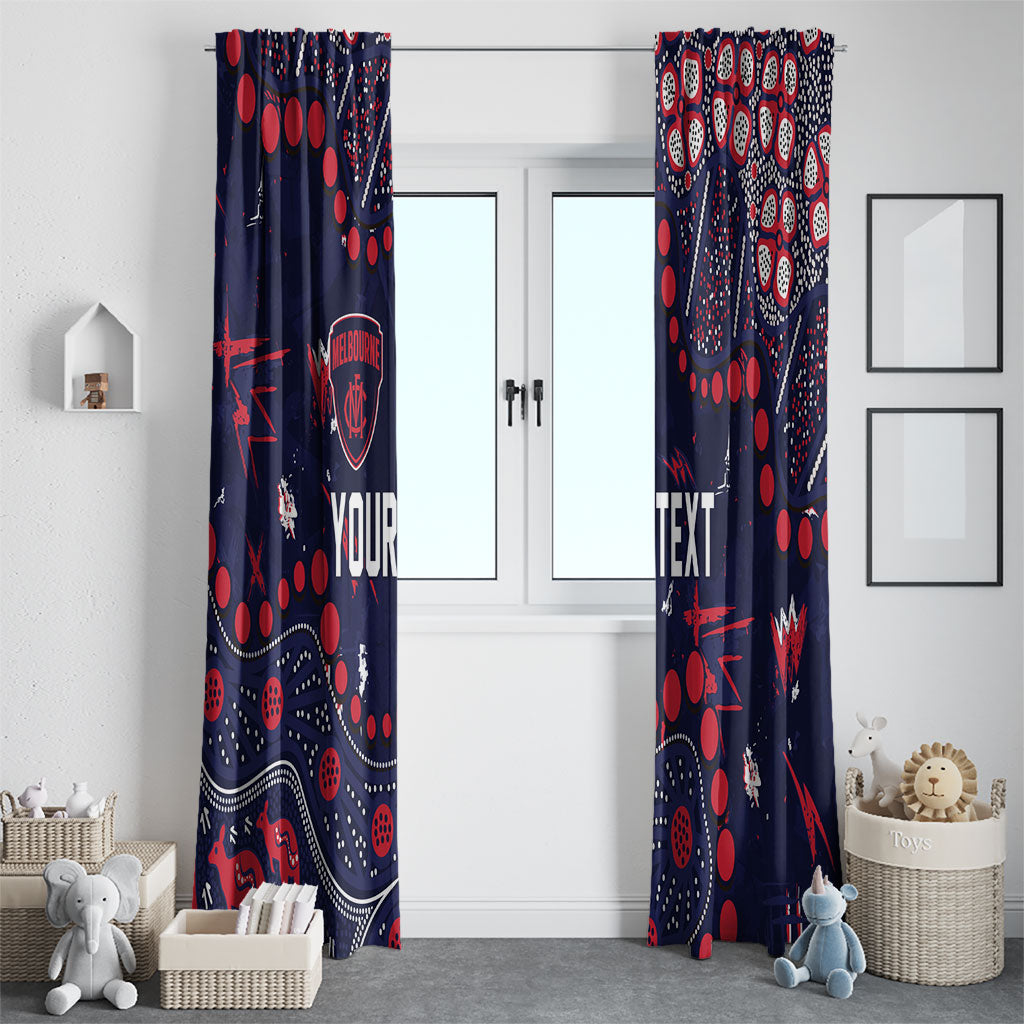 Personalized Melbourne Demons Window Curtain Aboriginal Pattern with Graffiti Style