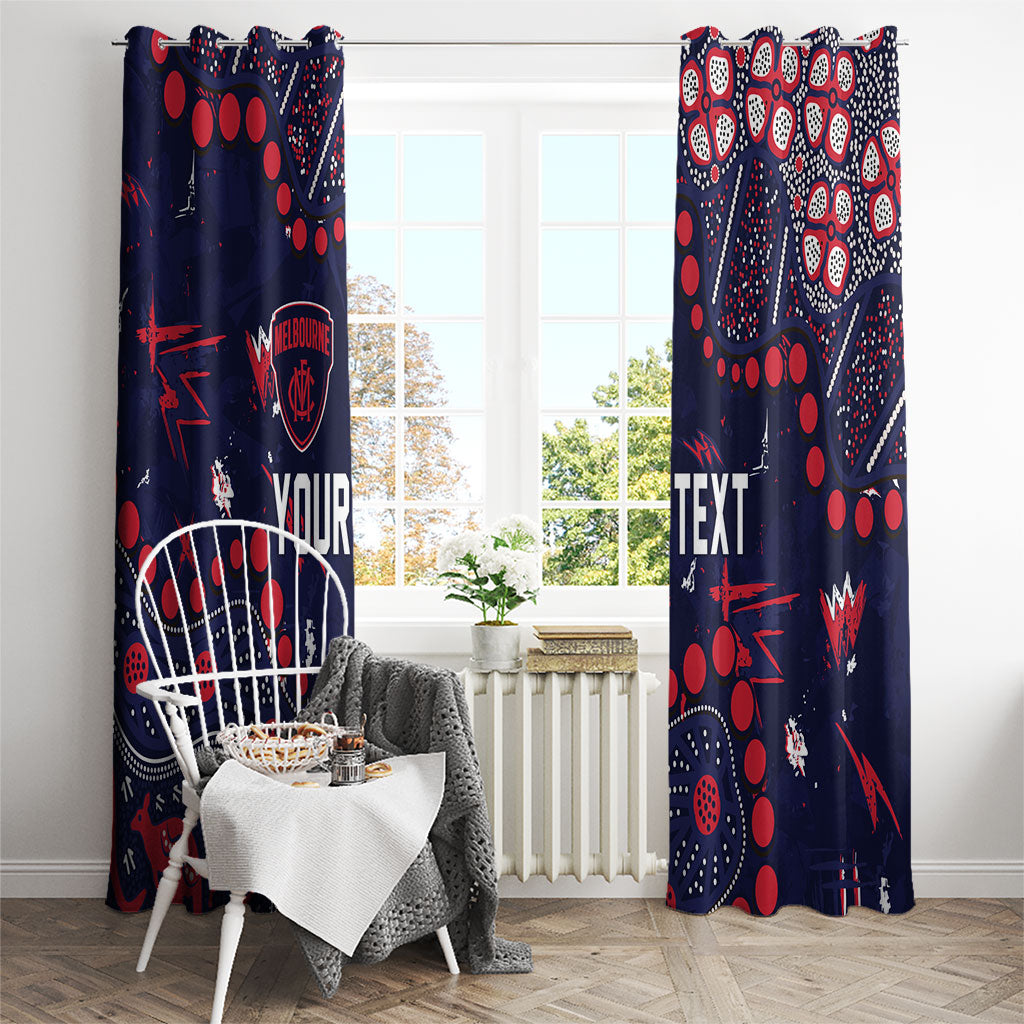 Personalized Melbourne Demons Window Curtain Aboriginal Pattern with Graffiti Style