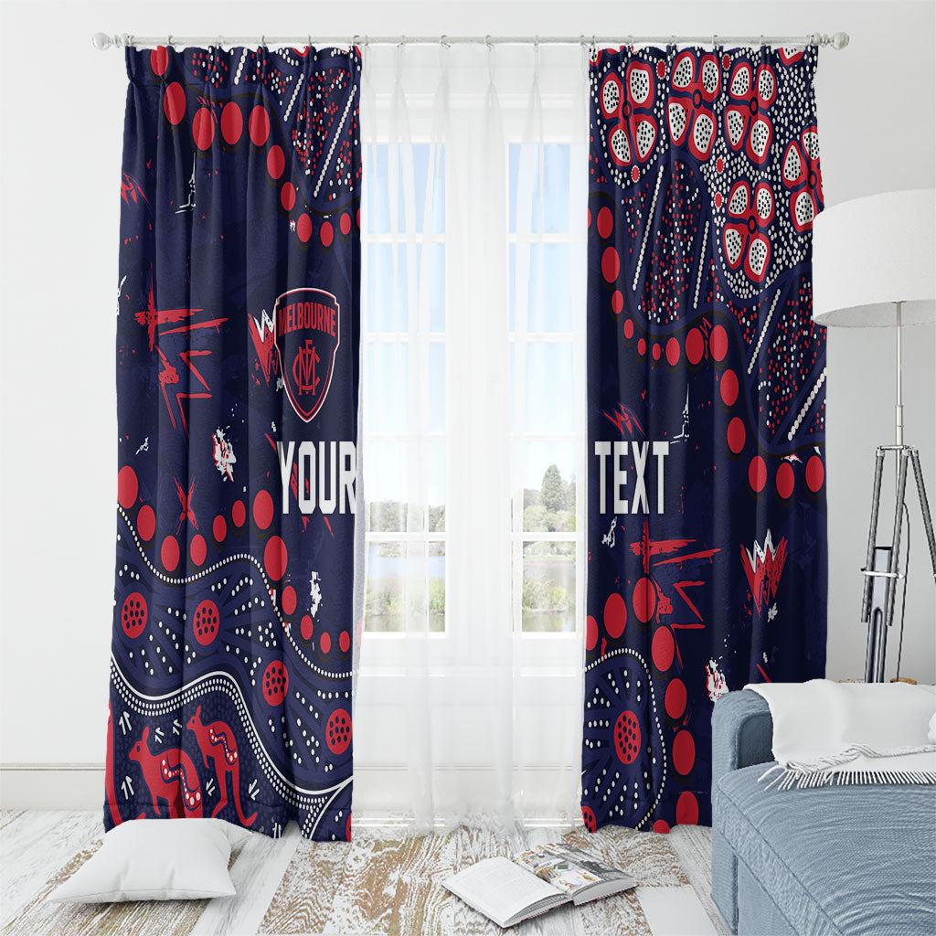 Personalized Melbourne Demons Window Curtain Aboriginal Pattern with Graffiti Style