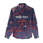 Personalized Melbourne Demons Women Casual Shirt Aboriginal Pattern with Graffiti Style
