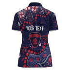 Personalized Melbourne Demons Women Polo Shirt Aboriginal Pattern with Graffiti Style