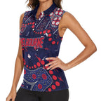 Personalized Melbourne Demons Women Sleeveless Polo Shirt Aboriginal Pattern with Graffiti Style