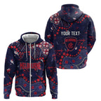 Personalized Melbourne Demons Zip Hoodie Aboriginal Pattern with Graffiti Style