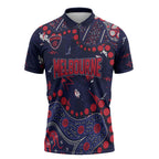 Personalized Melbourne Demons Zipper Polo Shirt Aboriginal Pattern with Graffiti Style