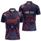 Personalized Melbourne Demons Zipper Polo Shirt Aboriginal Pattern with Graffiti Style