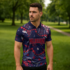 Personalized Melbourne Demons Zipper Polo Shirt Aboriginal Pattern with Graffiti Style