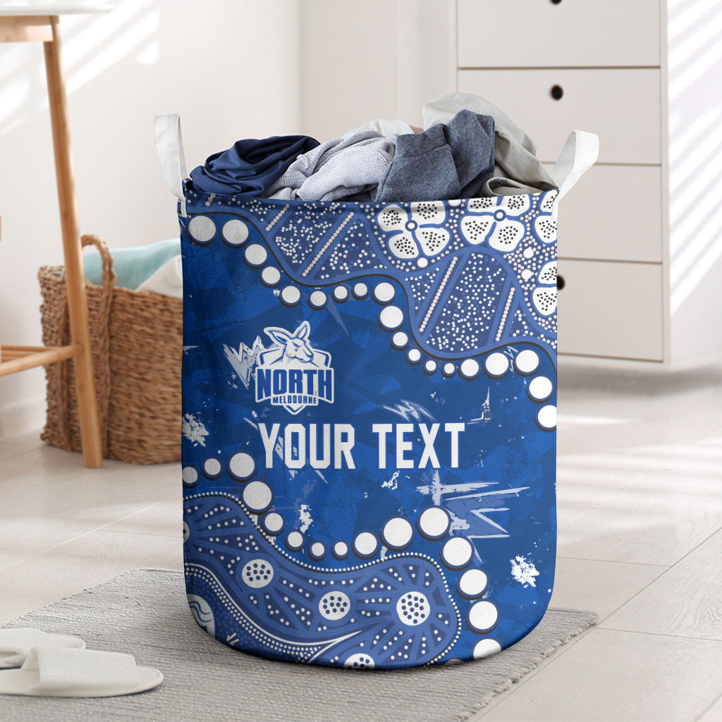 Personalized North Melbourne Kangaroos Laundry Basket Aboriginal Pattern with Graffiti Style