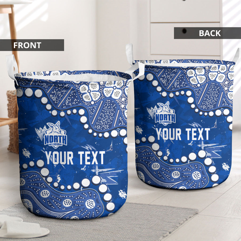 Personalized North Melbourne Kangaroos Laundry Basket Aboriginal Pattern with Graffiti Style