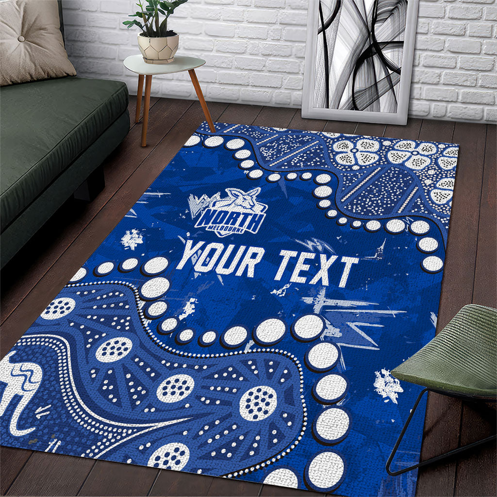 Personalized North Melbourne Kangaroos Area Rug Aboriginal Pattern with Graffiti Style