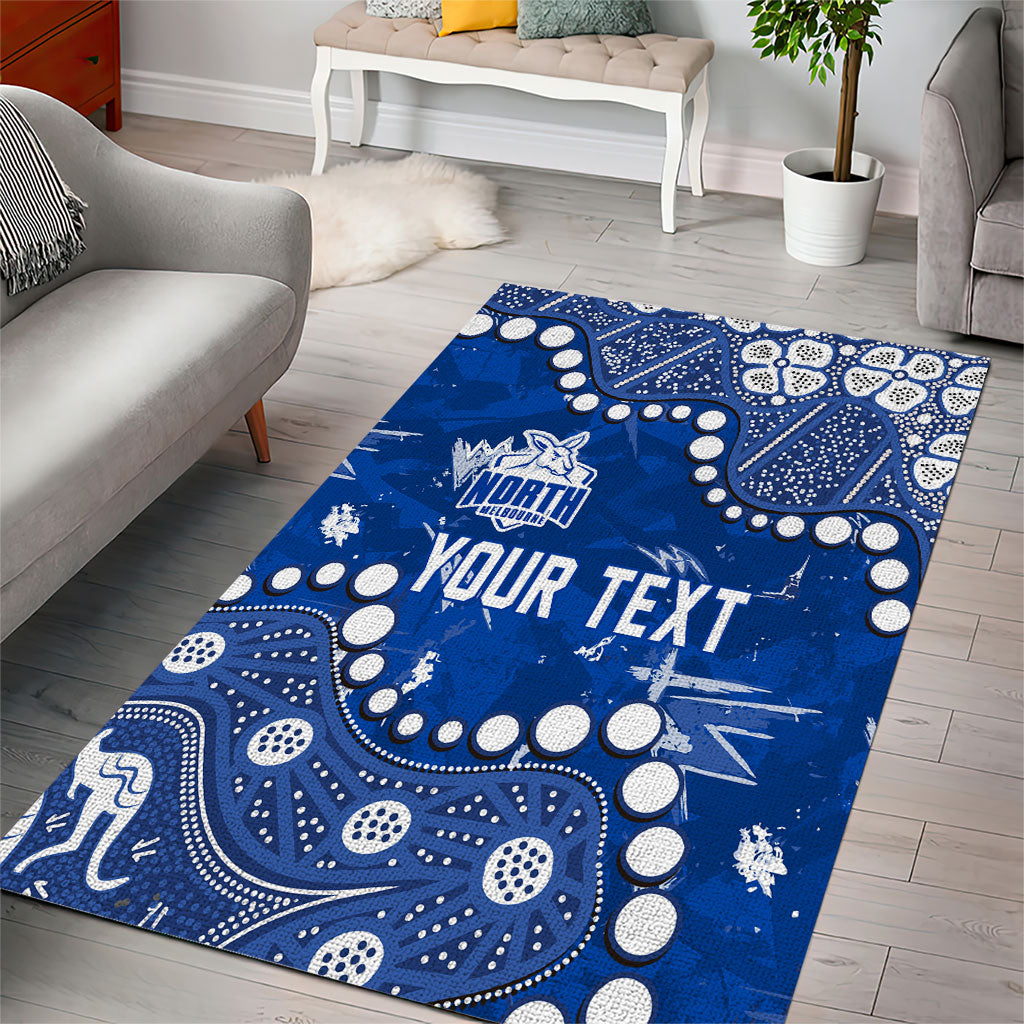 Personalized North Melbourne Kangaroos Area Rug Aboriginal Pattern with Graffiti Style