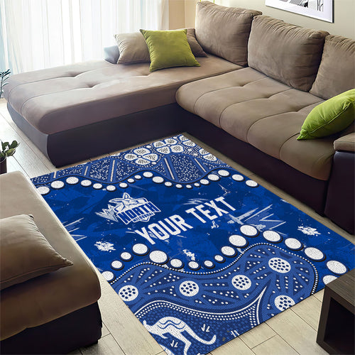 Personalized North Melbourne Kangaroos Area Rug Aboriginal Pattern with Graffiti Style