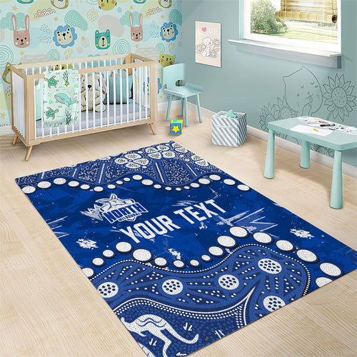 Personalized North Melbourne Kangaroos Area Rug Aboriginal Pattern with Graffiti Style