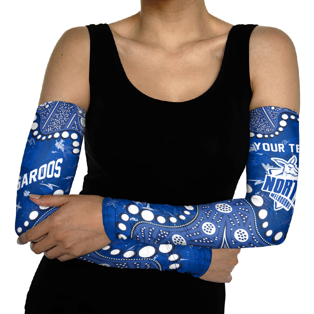 Personalized North Melbourne Kangaroos Arm Sleeves Aboriginal Pattern with Graffiti Style