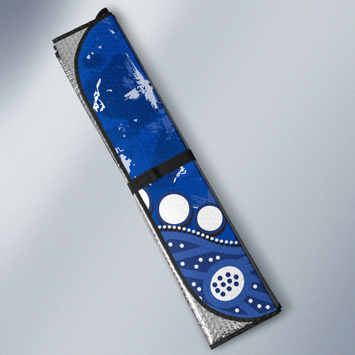 Personalized North Melbourne Kangaroos Auto Sun Shade Aboriginal Pattern with Graffiti Style