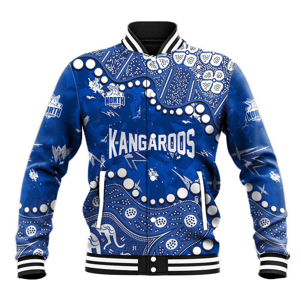 Personalized North Melbourne Kangaroos Baseball Jacket Aboriginal Pattern with Graffiti Style