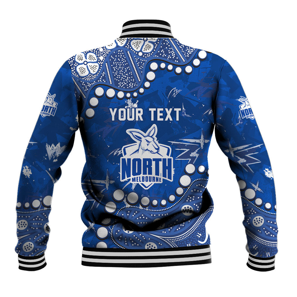 Personalized North Melbourne Kangaroos Baseball Jacket Aboriginal Pattern with Graffiti Style