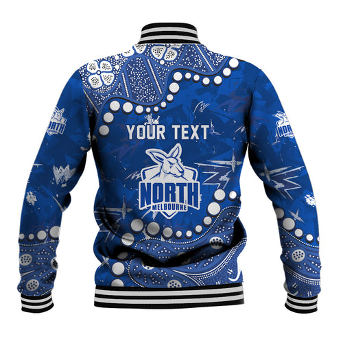 Personalized North Melbourne Kangaroos Baseball Jacket Aboriginal Pattern with Graffiti Style