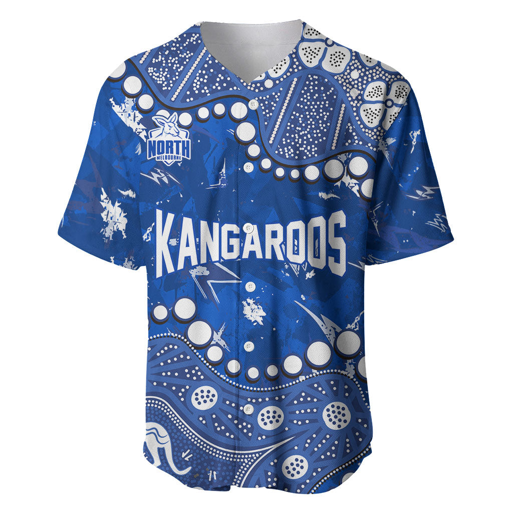 Personalized North Melbourne Kangaroos Baseball Jersey Aboriginal Pattern with Graffiti Style