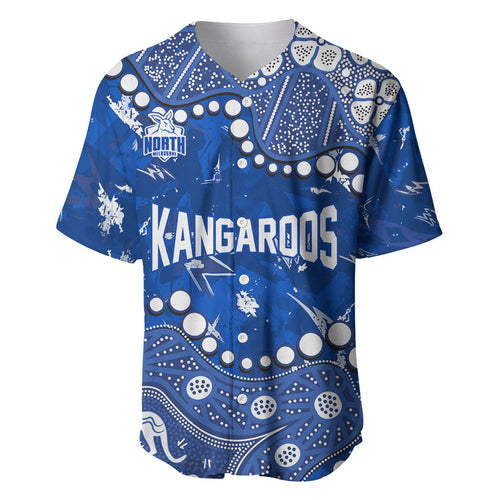 Personalized North Melbourne Kangaroos Baseball Jersey Aboriginal Pattern with Graffiti Style