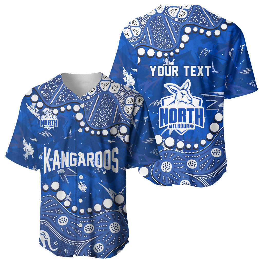 Personalized North Melbourne Kangaroos Baseball Jersey Aboriginal Pattern with Graffiti Style
