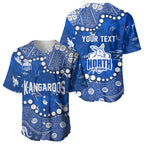 Personalized North Melbourne Kangaroos Baseball Jersey Aboriginal Pattern with Graffiti Style