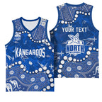 Personalized North Melbourne Kangaroos Basketball Jersey Aboriginal Pattern with Graffiti Style