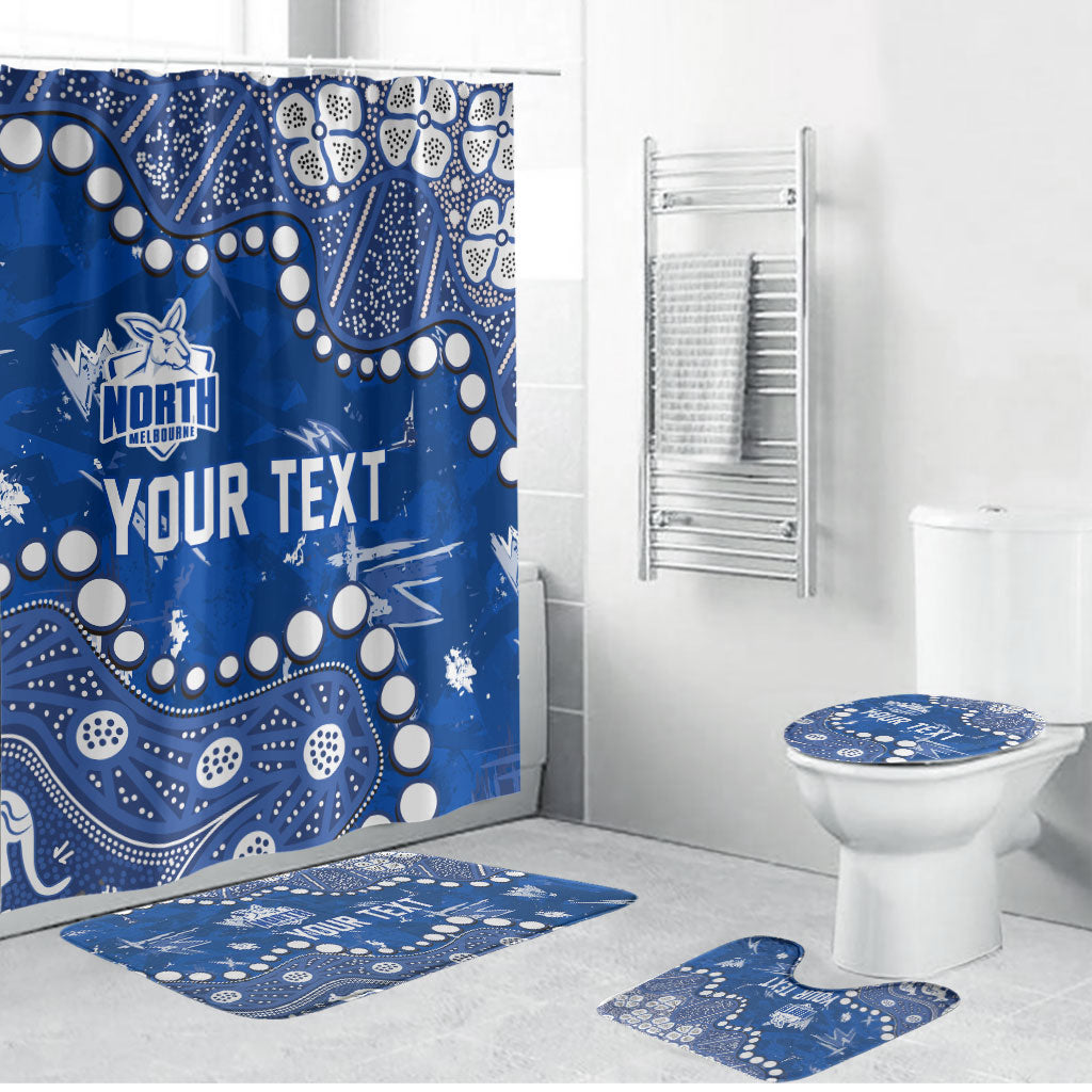 Personalized North Melbourne Kangaroos Bathroom Set Aboriginal Pattern with Graffiti Style