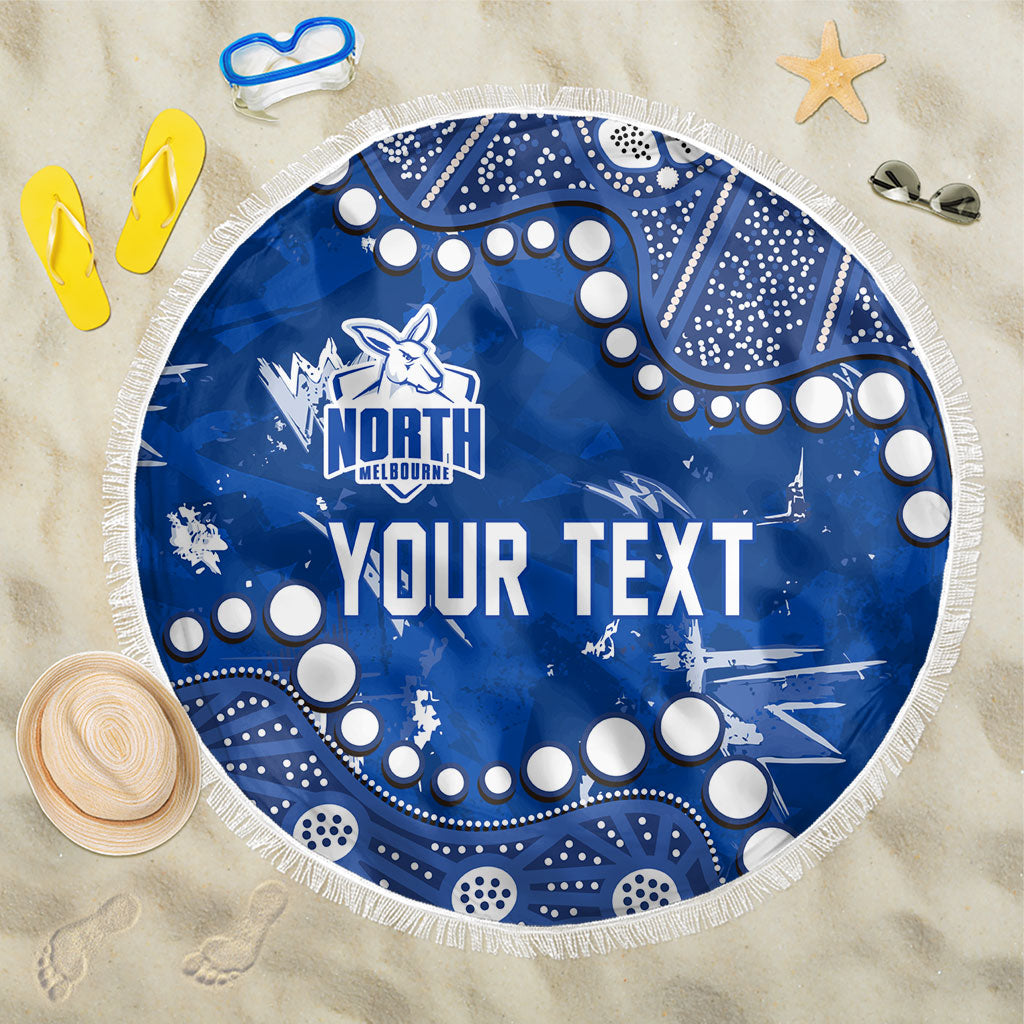 Personalized North Melbourne Kangaroos Beach Blanket Aboriginal Pattern with Graffiti Style