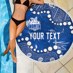 Personalized North Melbourne Kangaroos Beach Blanket Aboriginal Pattern with Graffiti Style