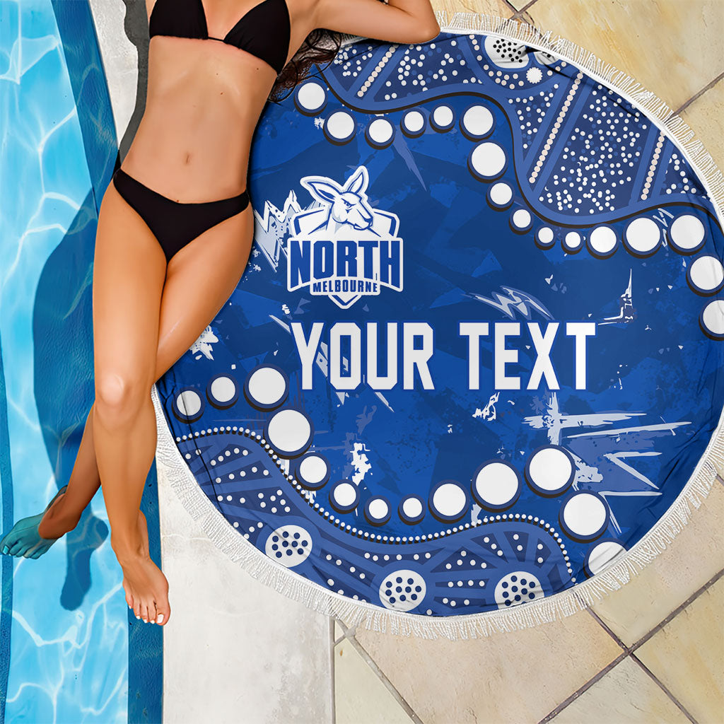 Personalized North Melbourne Kangaroos Beach Blanket Aboriginal Pattern with Graffiti Style