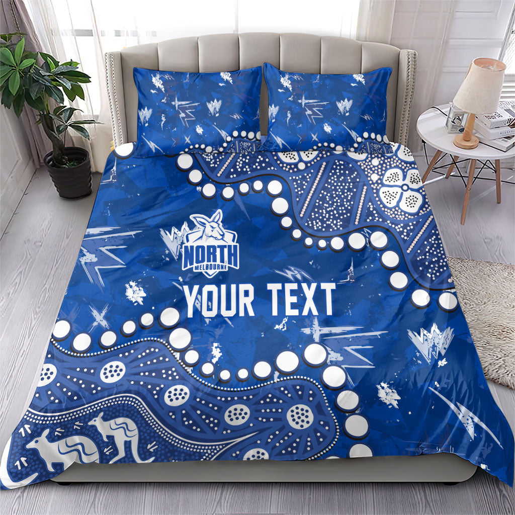 Personalized North Melbourne Kangaroos Bedding Set Aboriginal Pattern with Graffiti Style