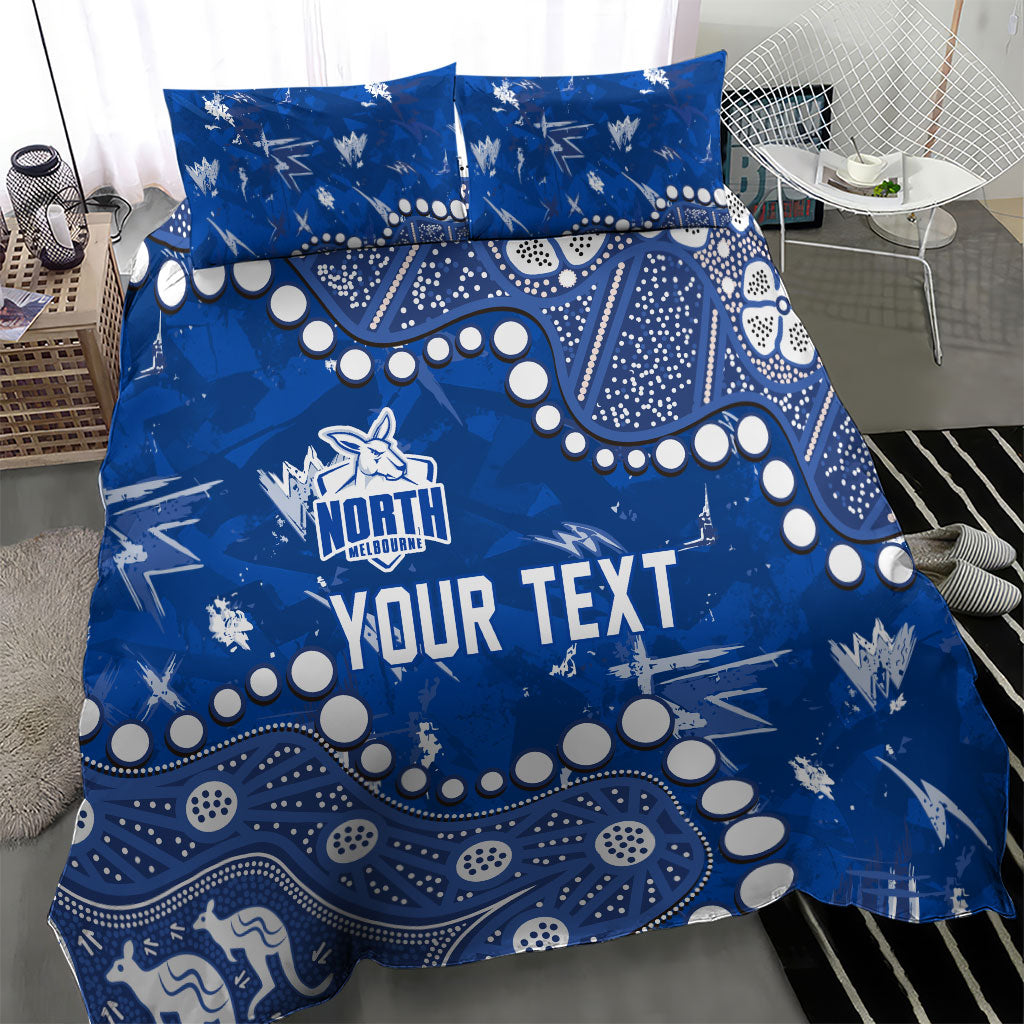 Personalized North Melbourne Kangaroos Bedding Set Aboriginal Pattern with Graffiti Style
