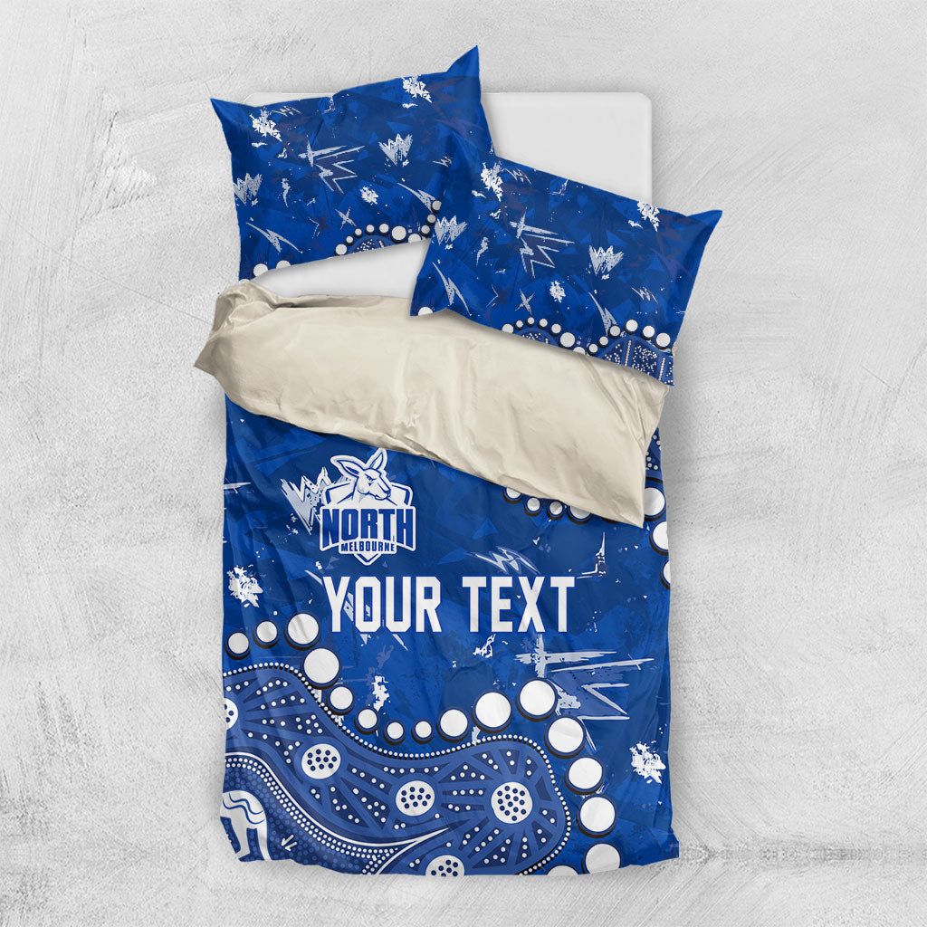 Personalized North Melbourne Kangaroos Bedding Set Aboriginal Pattern with Graffiti Style
