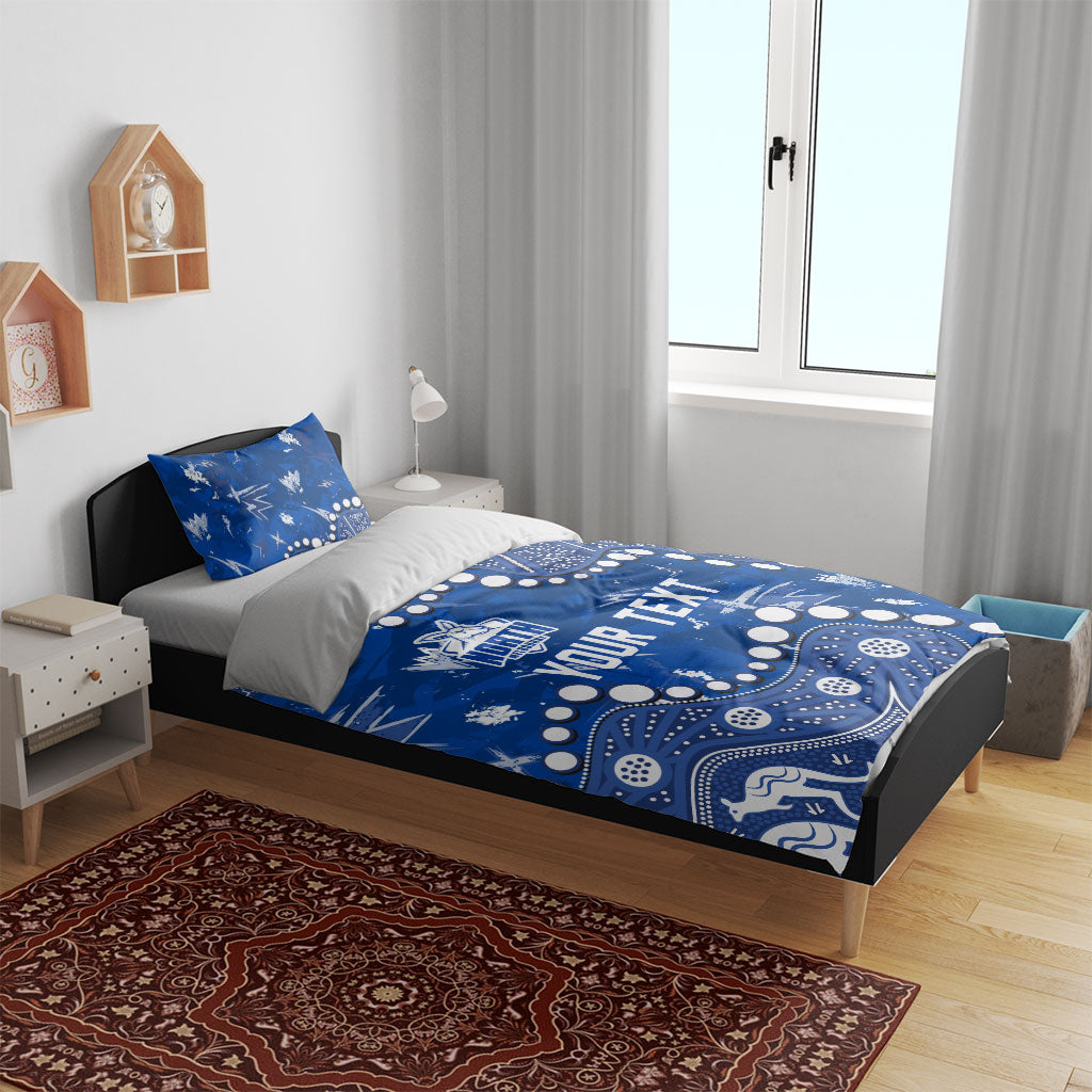 Personalized North Melbourne Kangaroos Bedding Set Aboriginal Pattern with Graffiti Style