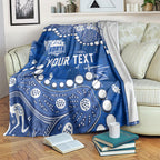 Personalized North Melbourne Kangaroos Blanket Aboriginal Pattern with Graffiti Style