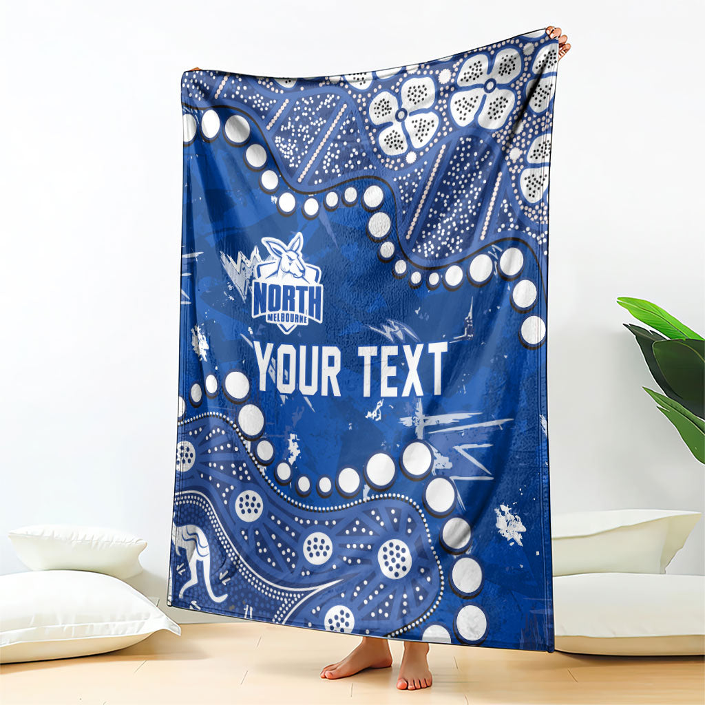 Personalized North Melbourne Kangaroos Blanket Aboriginal Pattern with Graffiti Style