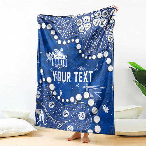 Personalized North Melbourne Kangaroos Blanket Aboriginal Pattern with Graffiti Style