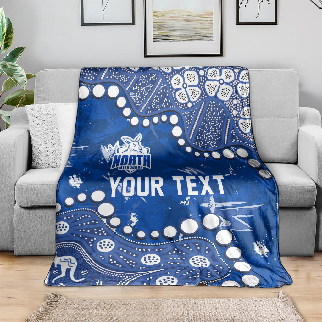 Personalized North Melbourne Kangaroos Blanket Aboriginal Pattern with Graffiti Style
