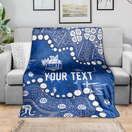 Personalized North Melbourne Kangaroos Blanket Aboriginal Pattern with Graffiti Style