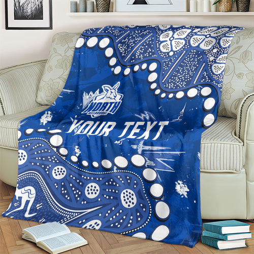 Personalized North Melbourne Kangaroos Blanket Aboriginal Pattern with Graffiti Style