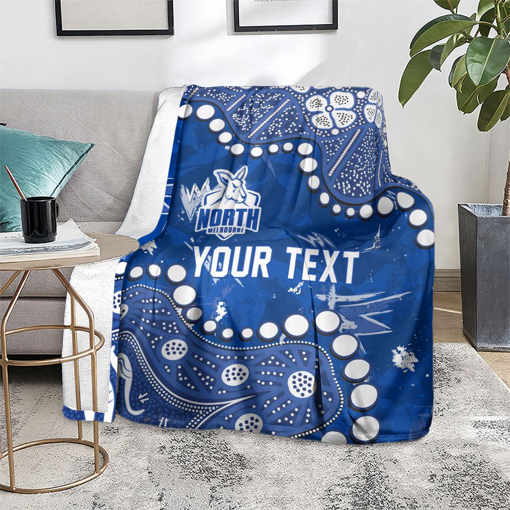 Personalized North Melbourne Kangaroos Blanket Aboriginal Pattern with Graffiti Style