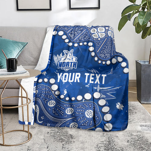 Personalized North Melbourne Kangaroos Blanket Aboriginal Pattern with Graffiti Style