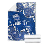 Personalized North Melbourne Kangaroos Blanket Aboriginal Pattern with Graffiti Style