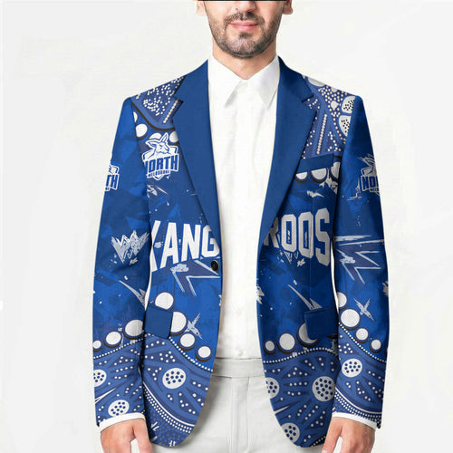 Personalized North Melbourne Kangaroos Blazer Aboriginal Pattern with Graffiti Style