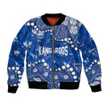 Personalized North Melbourne Kangaroos Bomber Jacket Aboriginal Pattern with Graffiti Style