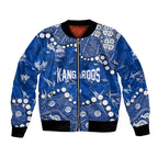 Personalized North Melbourne Kangaroos Bomber Jacket Aboriginal Pattern with Graffiti Style