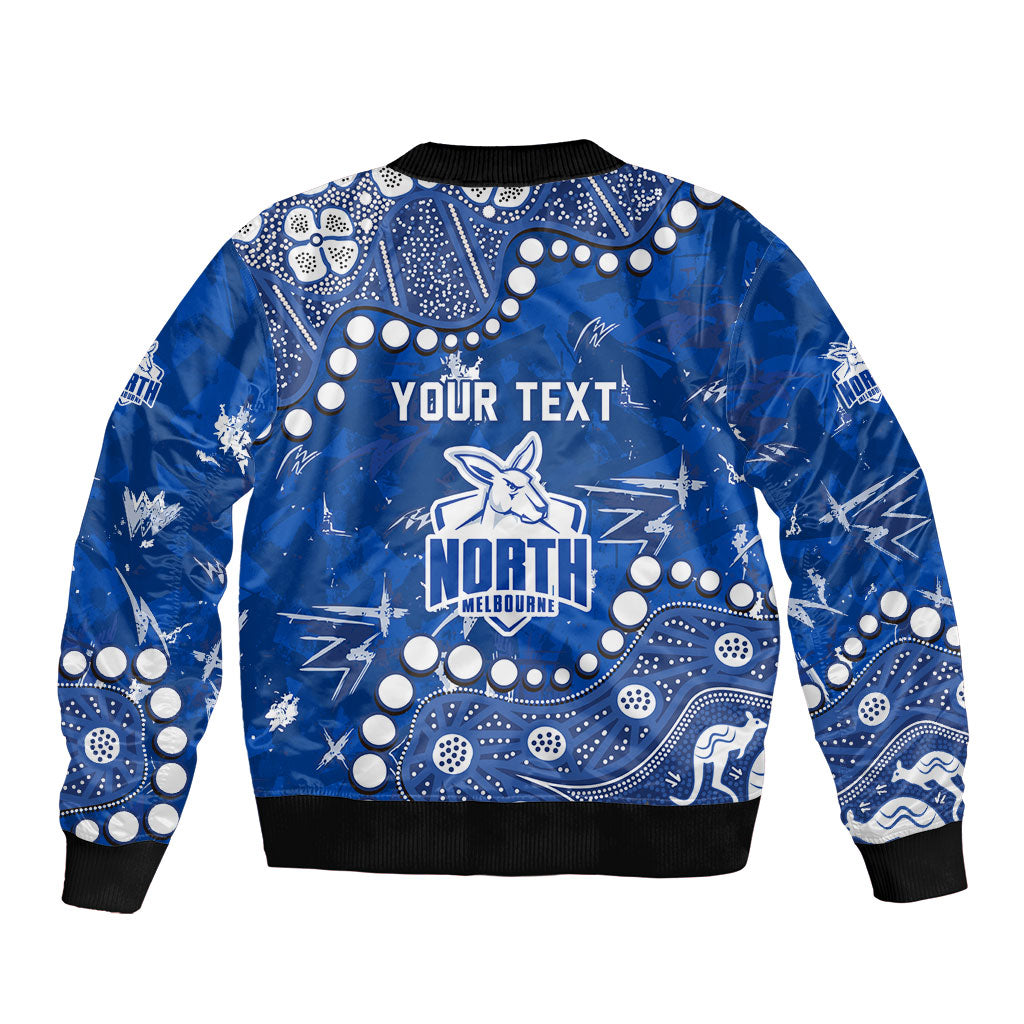 Personalized North Melbourne Kangaroos Bomber Jacket Aboriginal Pattern with Graffiti Style