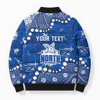 Personalized North Melbourne Kangaroos Bomber Puffer Jacket Aboriginal Pattern with Graffiti Style