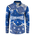 Personalized North Melbourne Kangaroos Button Sweatshirt Aboriginal Pattern with Graffiti Style