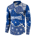 Personalized North Melbourne Kangaroos Button Sweatshirt Aboriginal Pattern with Graffiti Style